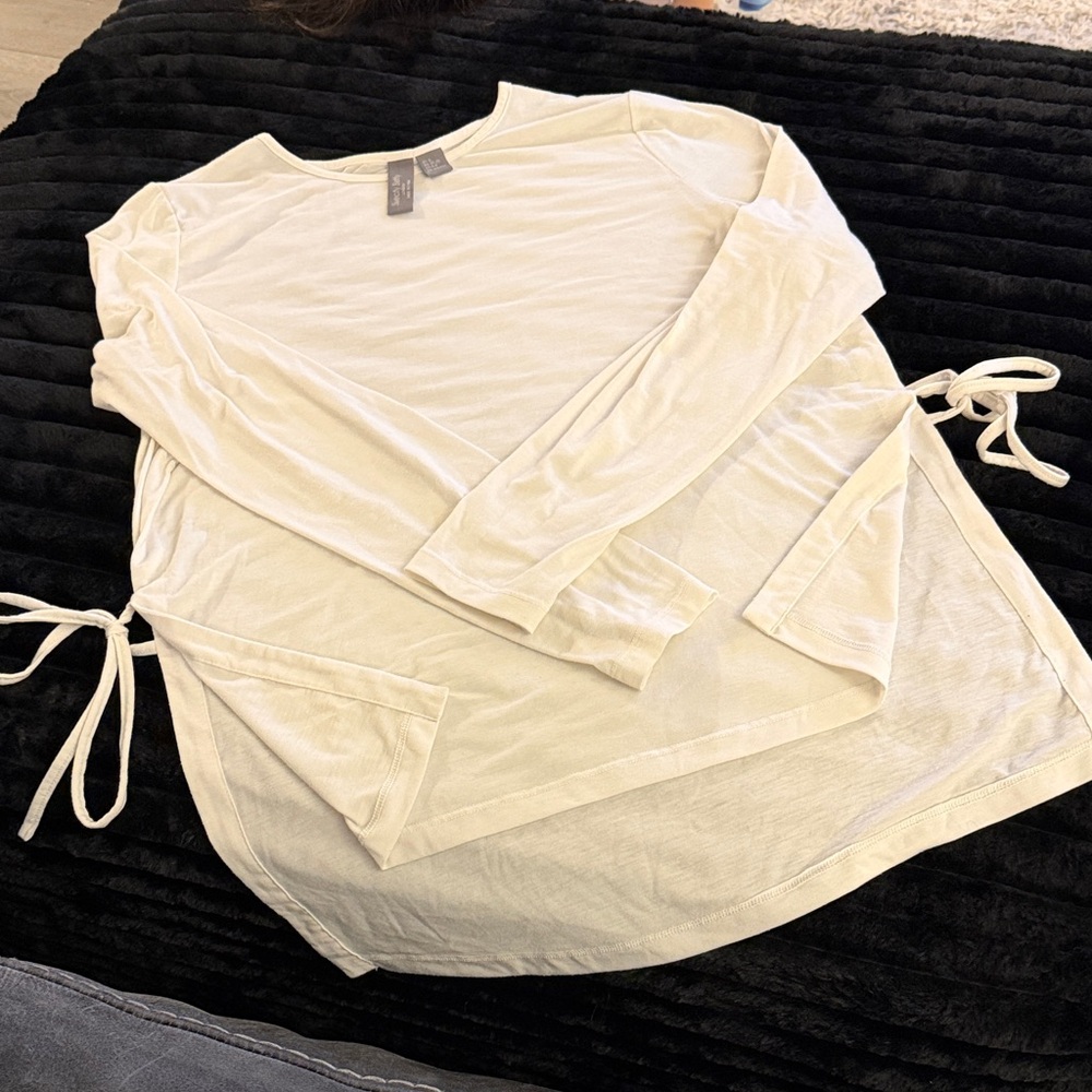 Sweaty Betty White Long Sleeve Top with Side Ties